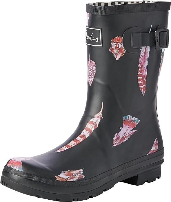 Joules Women’s Molly Welly Wellington Rain Boot Feather Black 214785 – Size 7