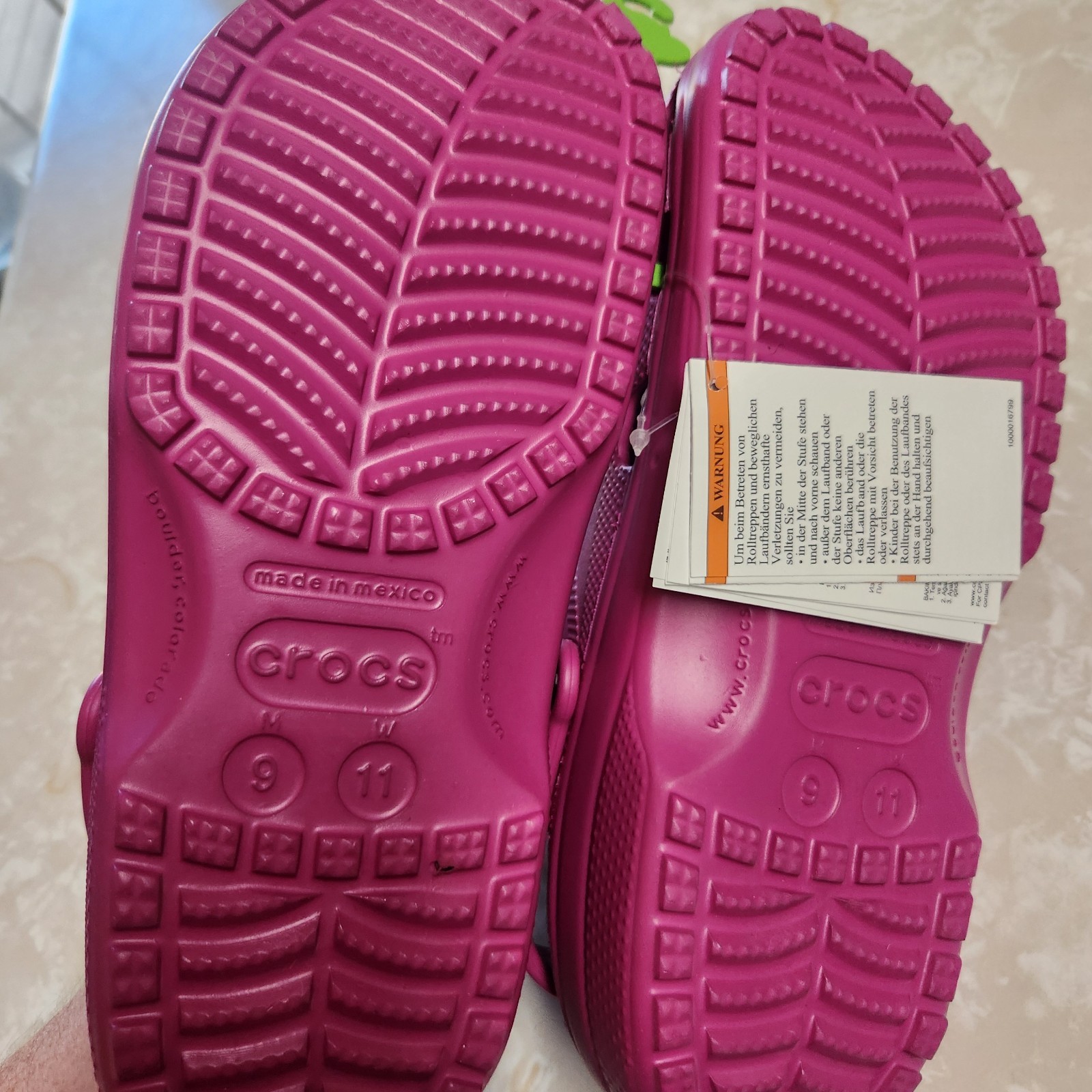 Crocs Women’s Classic Clog Authentic Shoe Style 10001 Dark Pink W11 M9 New