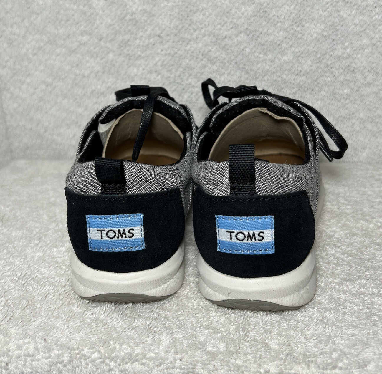 TOMS Del Rey Black Slub Chambray Women’s Sz W6 Shoes Lightweight Boat Shoes