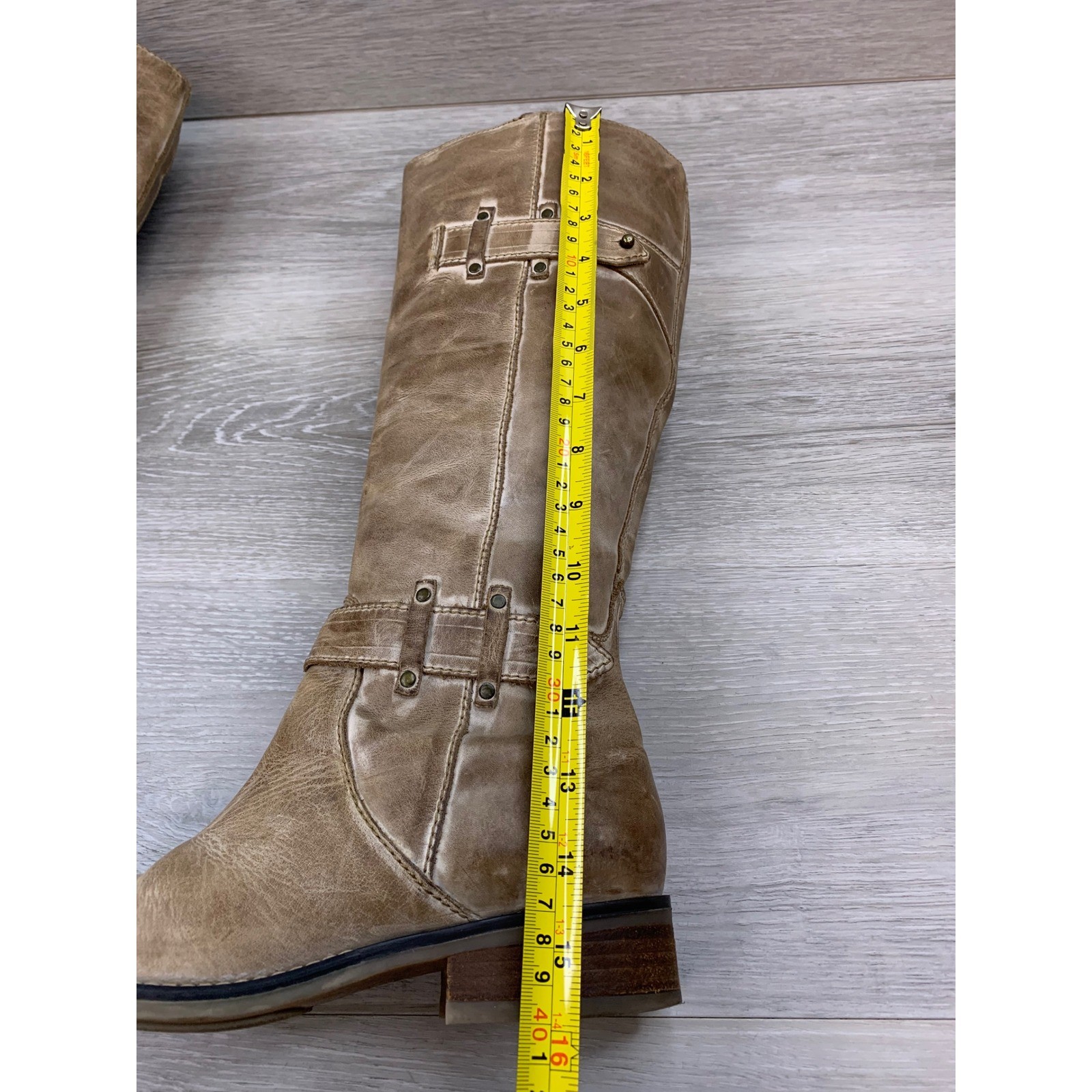 Corral Women’s Boots Western Distressed Tan Leather Tall 7 Harness Shoes