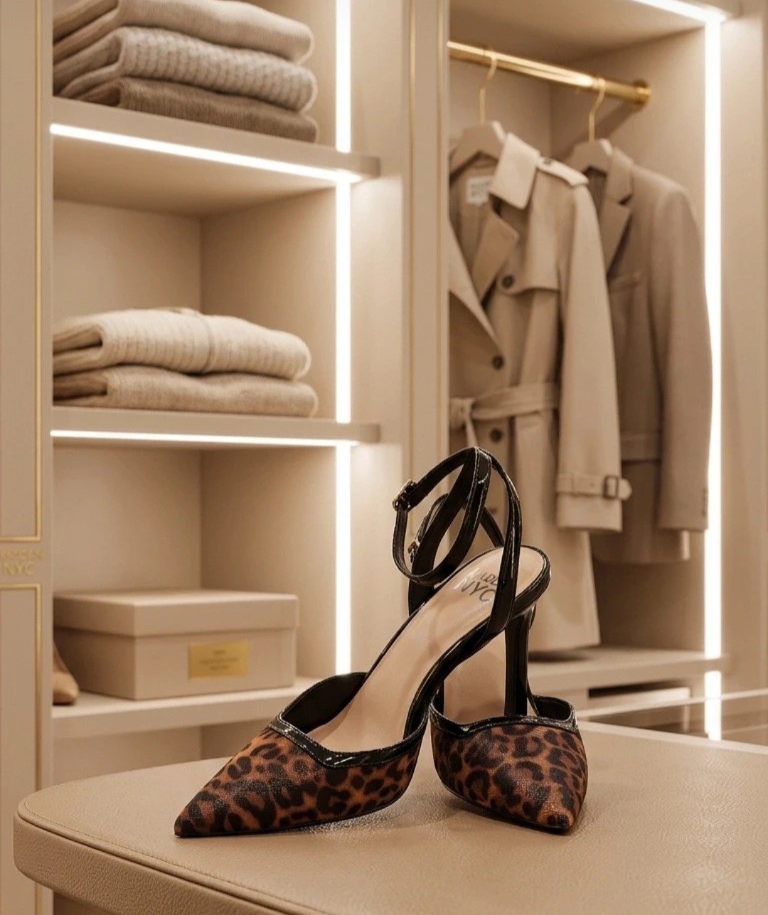 Madden NYC Women’s Leopard Print Pointed Toe Strappy Stiletto Heels, Buckle