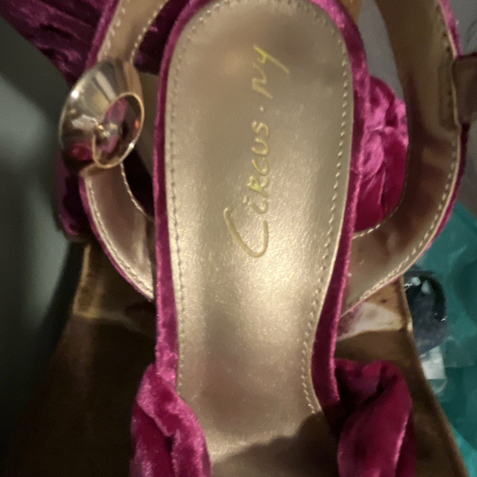 Circus by Sam Edelman Women’s Pink Velvet Platform Open Toe Bow Heels 5