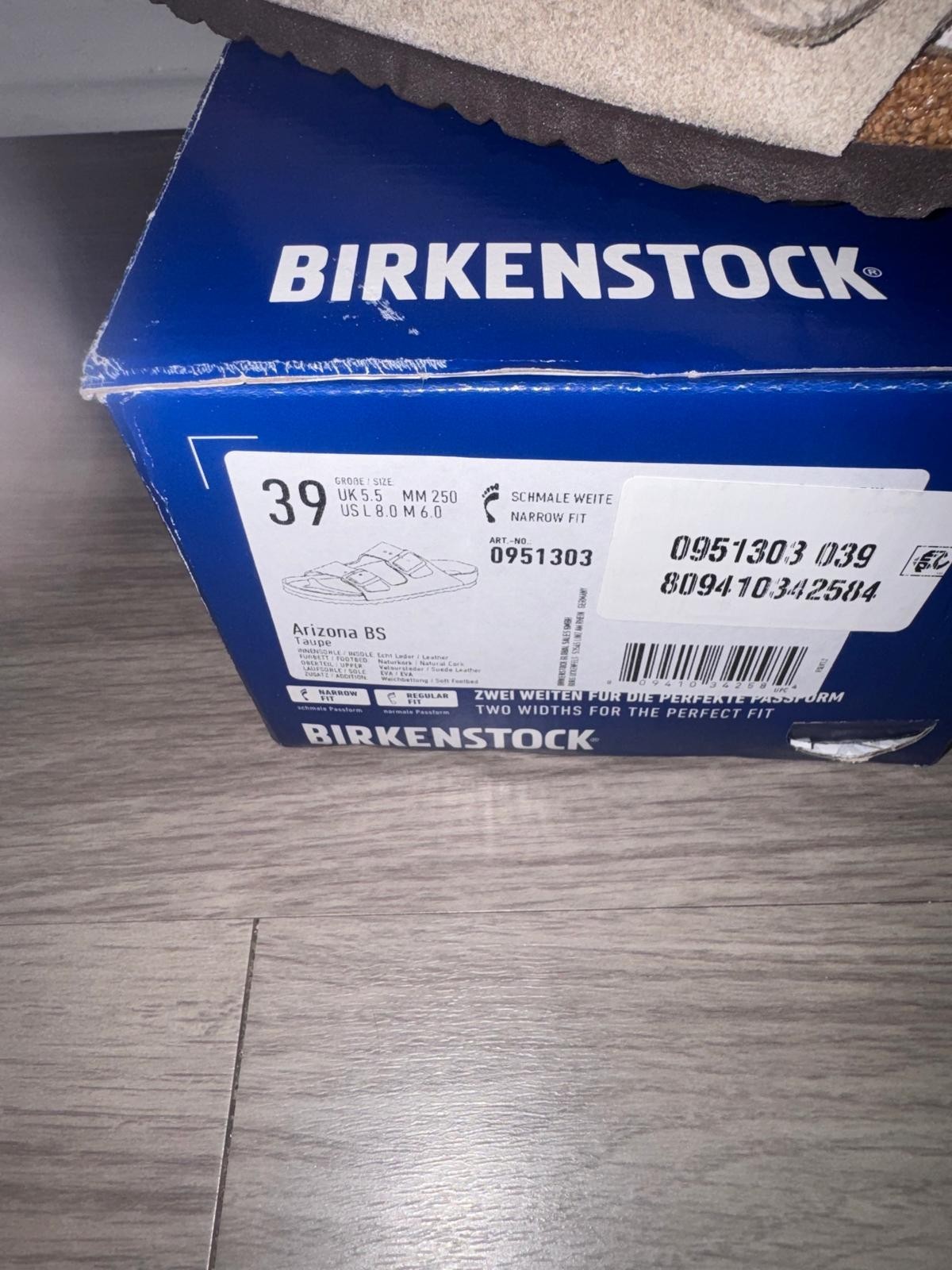 Birkenstock Beige Suede Slide Sandals US 8 EU 39 Narrow Adjustable