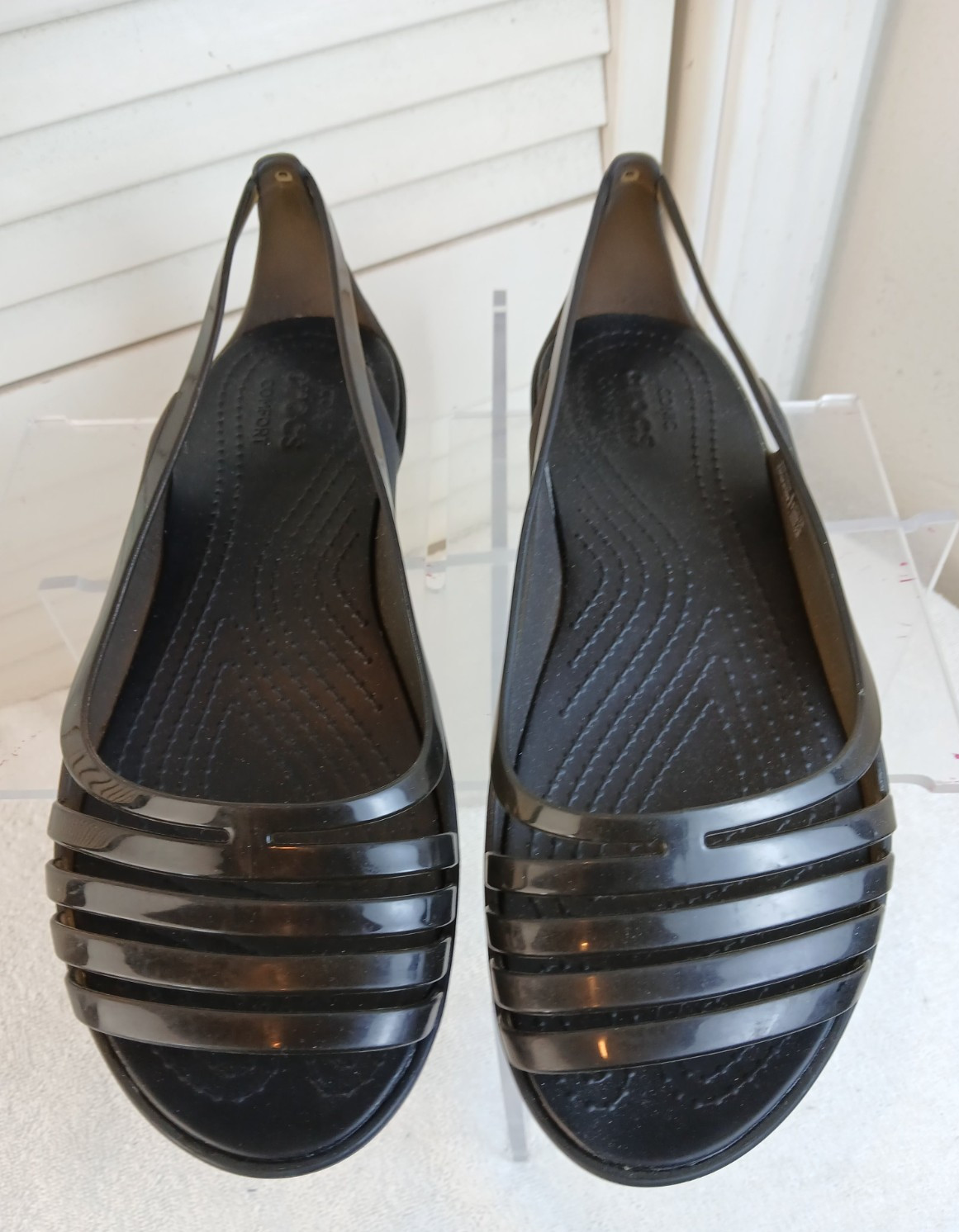 Crocs Isabella Huarache Jelly,Women’s,Size 10,Flats,Slip-On,Black,Sandals,202463