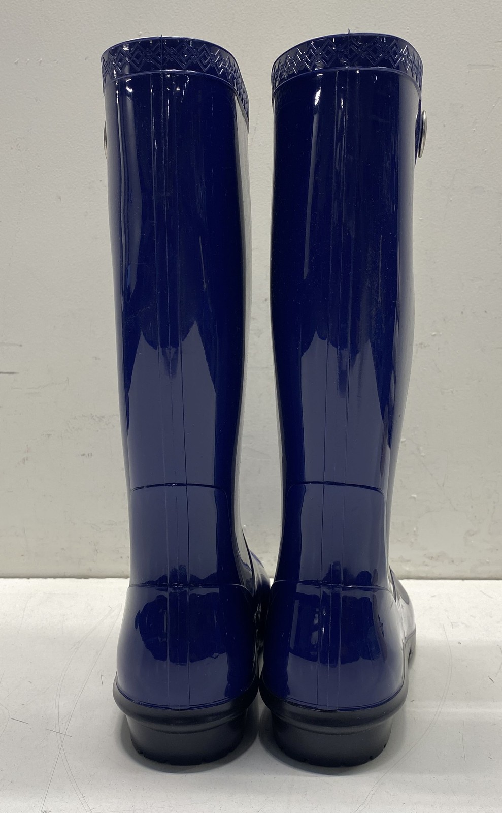 UGG Shaye Navy Blue Glossy Tall Rubber Rain Boots Women’s Size 9