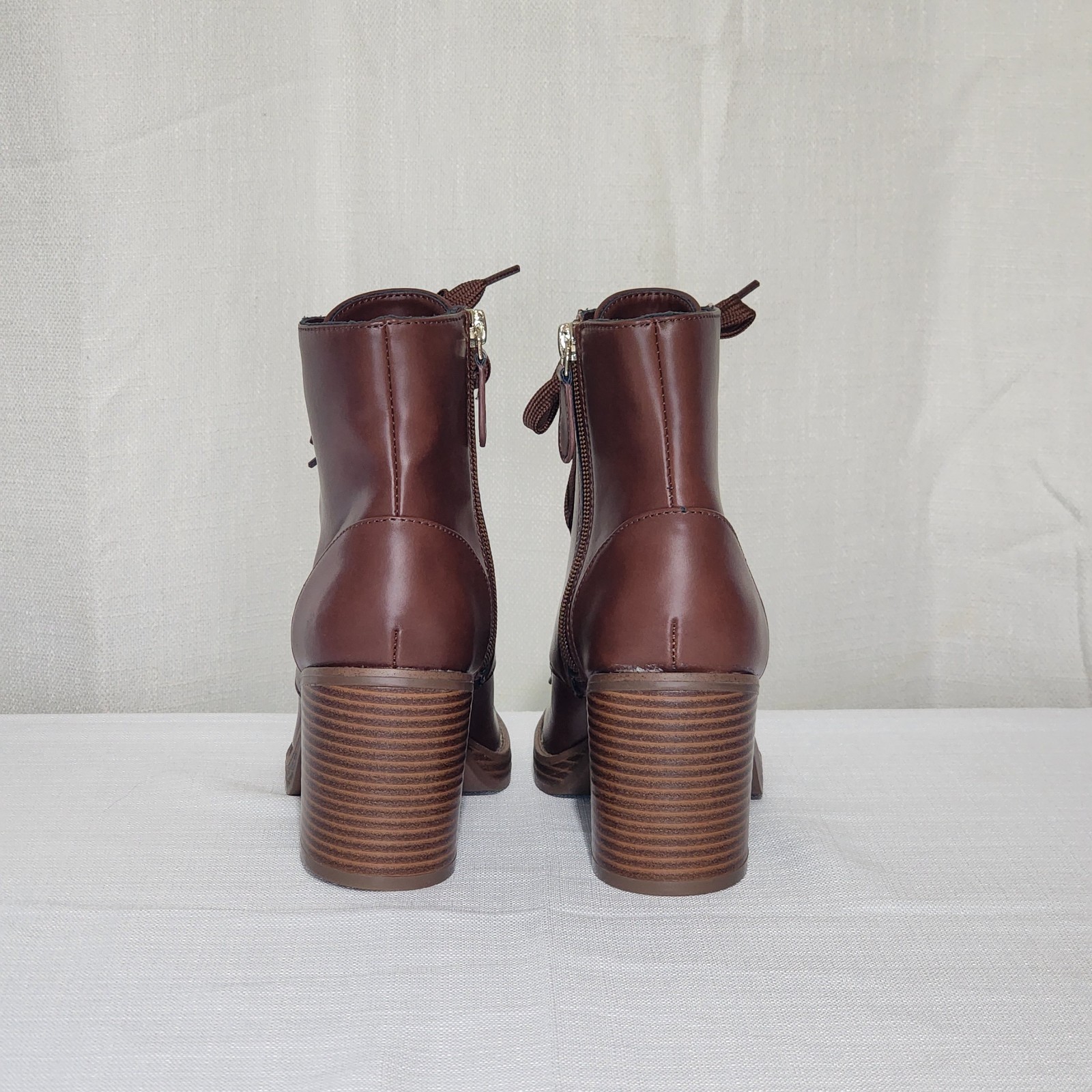 On 34th Women’s Prittee Botties Block Heel Full Zip Brown Size 5 NWB