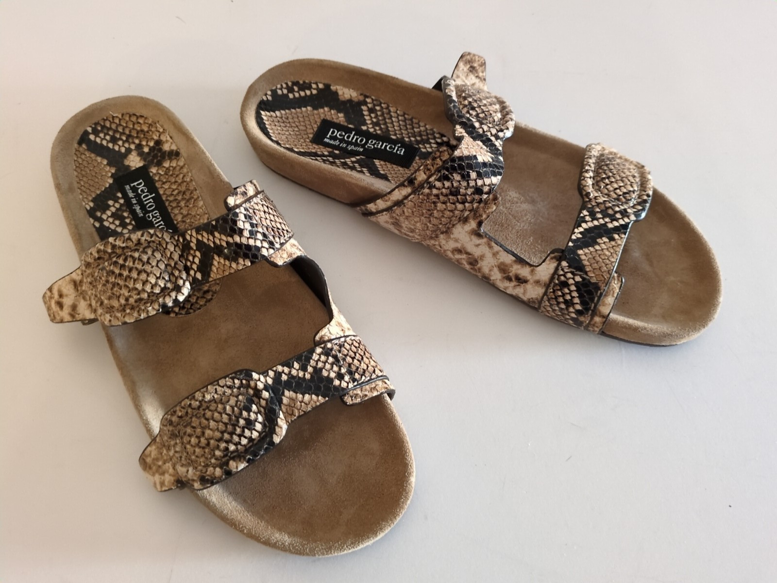 NEW! PEDRO GARCIA Arielle Snake Slide Sandal Size 39.5 (9.5 US) (KS3)