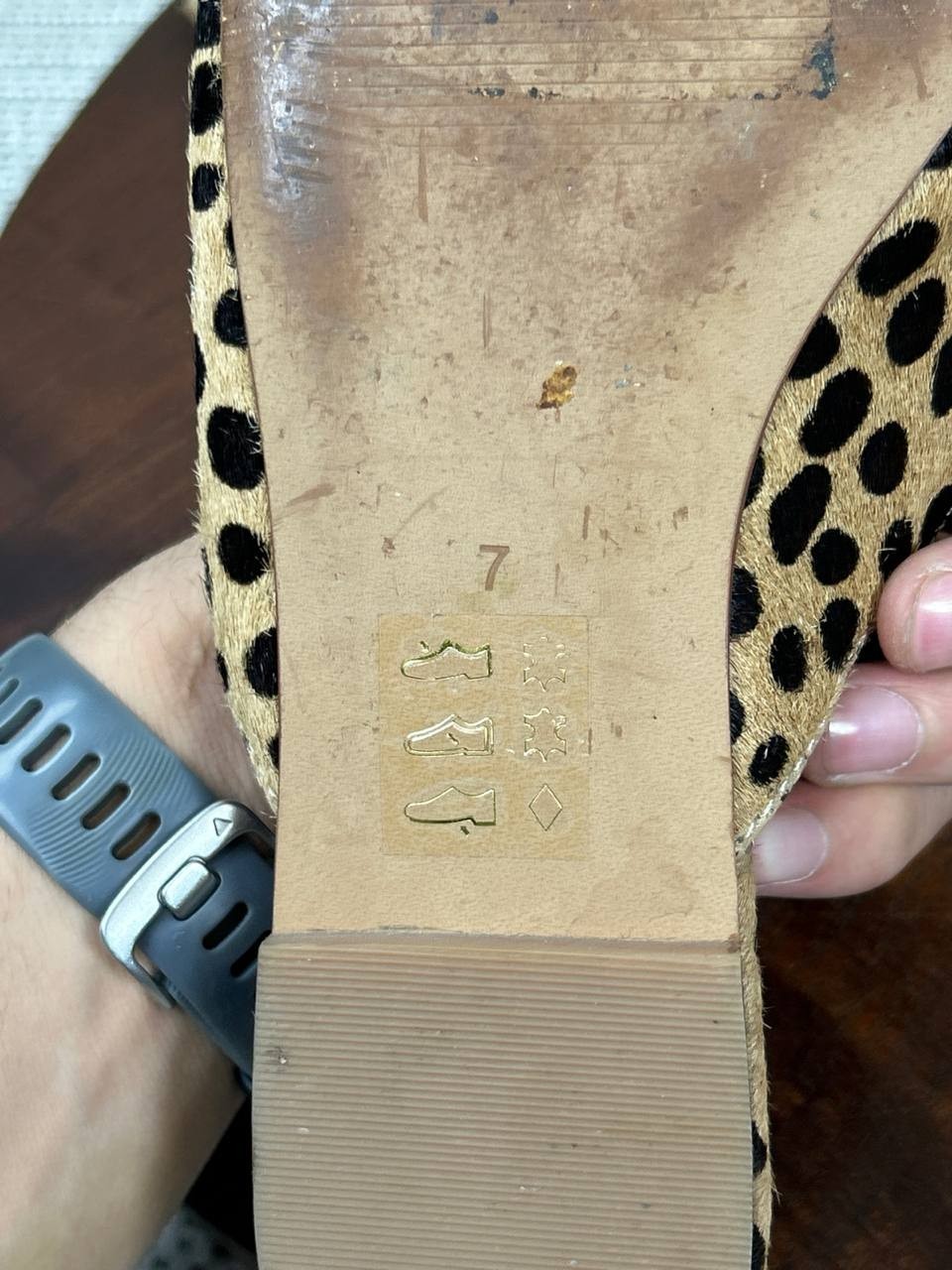 Madewell Flats Womens Size 7 The Remi Mule Truffle Multi Leopard Comfort Slip On