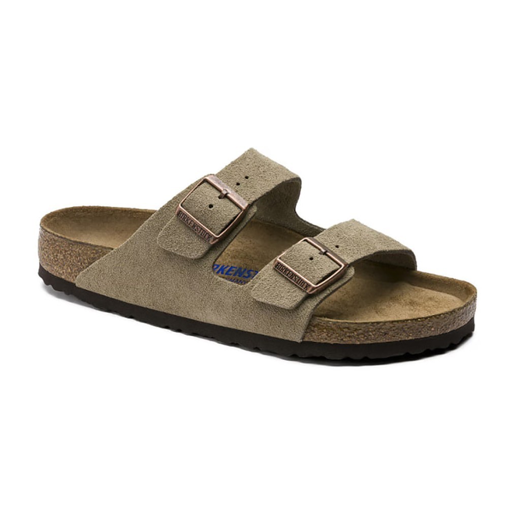 Birkenstock Arizona Suede Leather Soft Footbed Unisex Sandals – Taupe