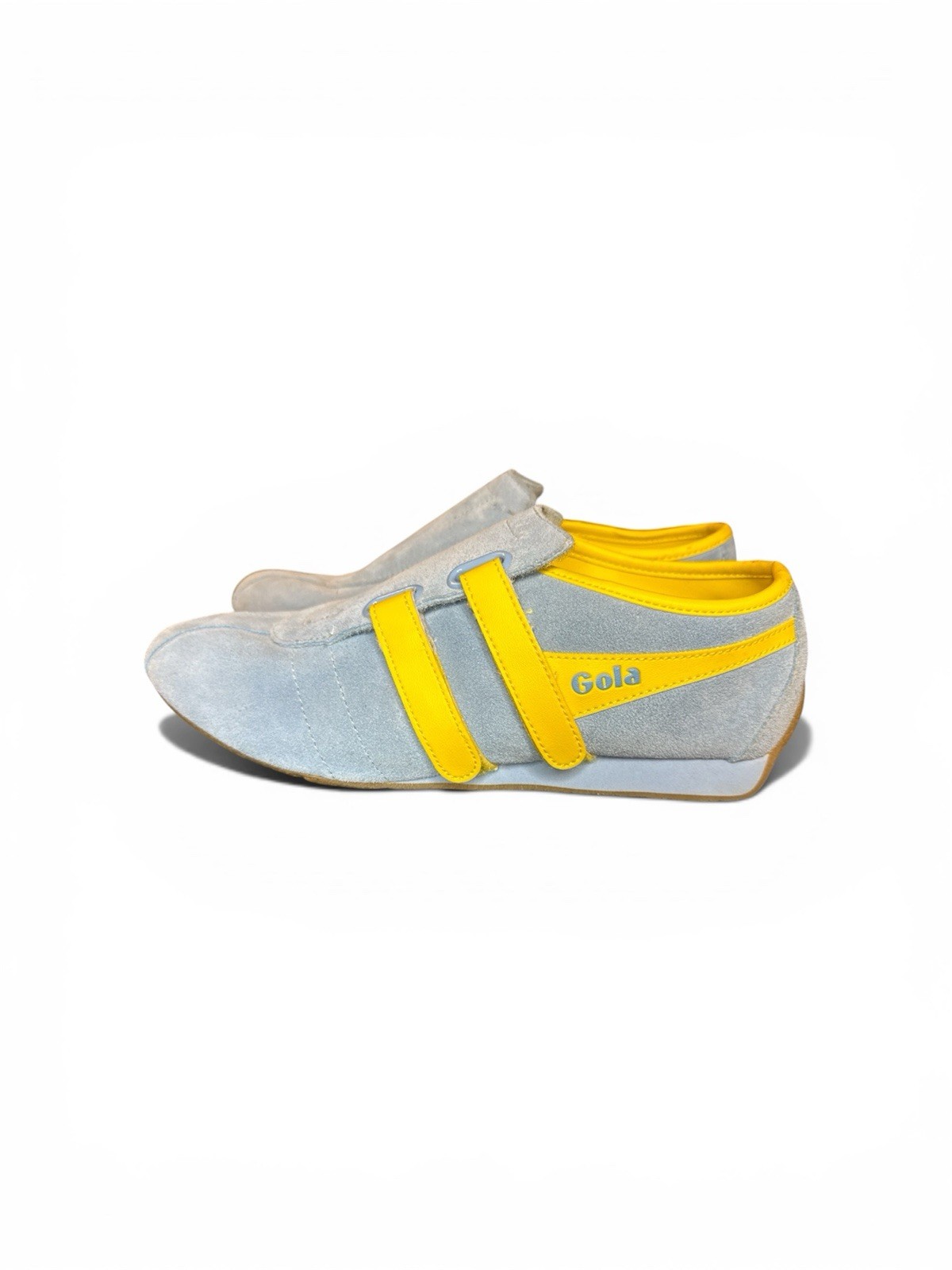 Gola X Saks Fifth Avenue Blue Yellow Suede Double Strap Sneakers W 9 EU 40