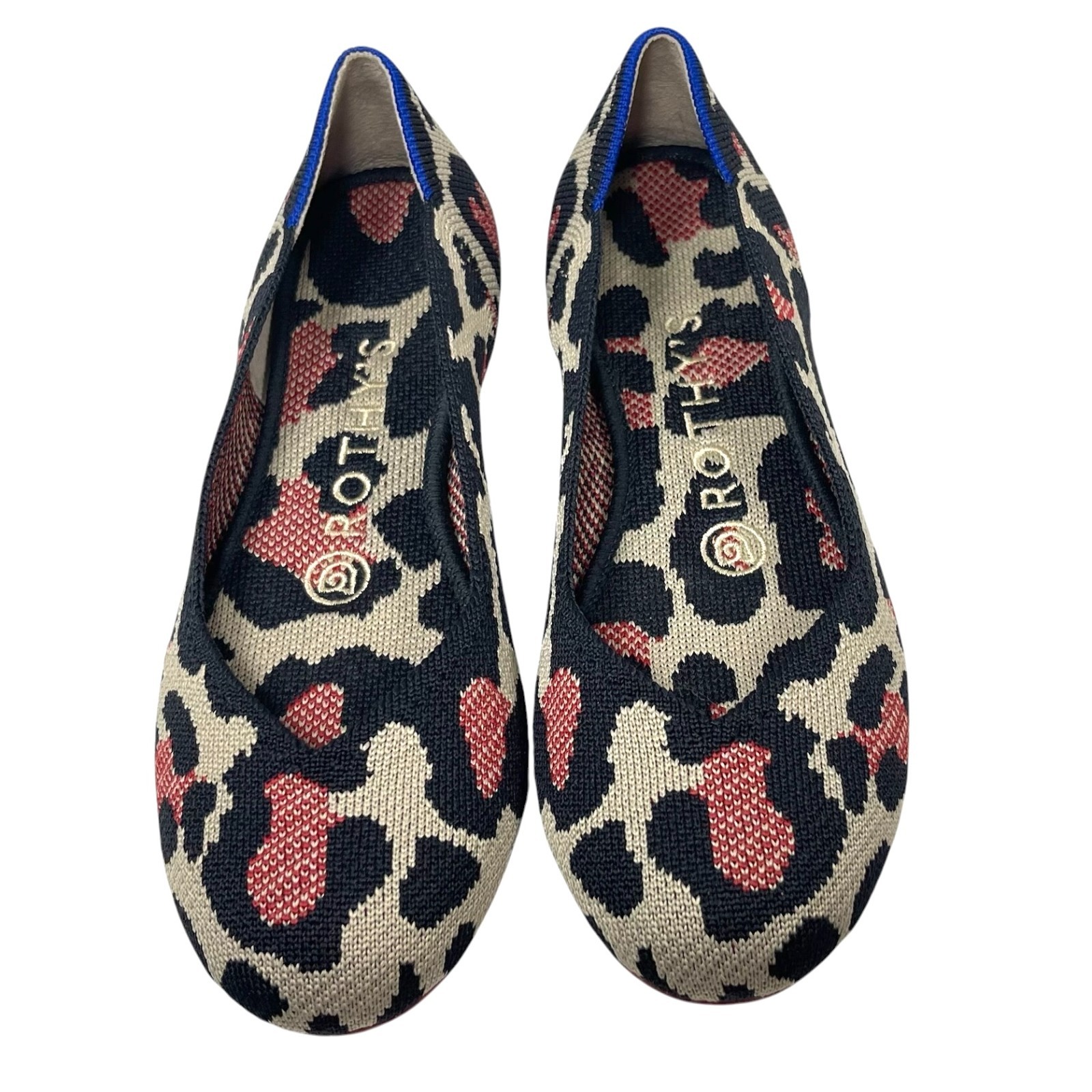 ROTHYS BIG RED CAT Retired Leopard Animal Print Multicolor The Flat Womens 6 New
