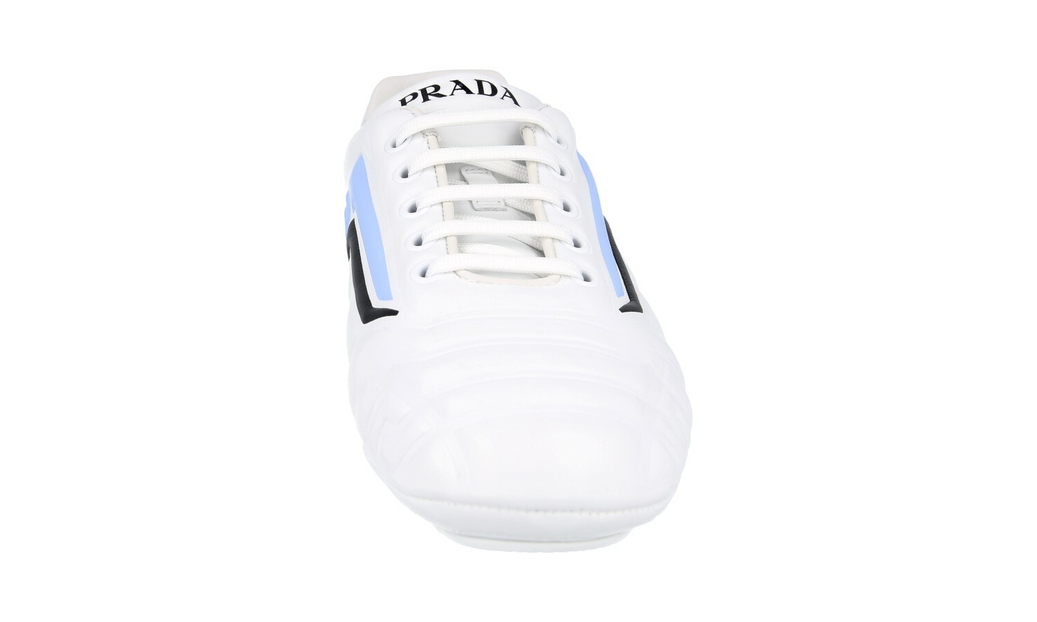 PRADA Leather Rev Sneakers – 1E505M – White Blue – NEW – US 6.5 EU 36,5