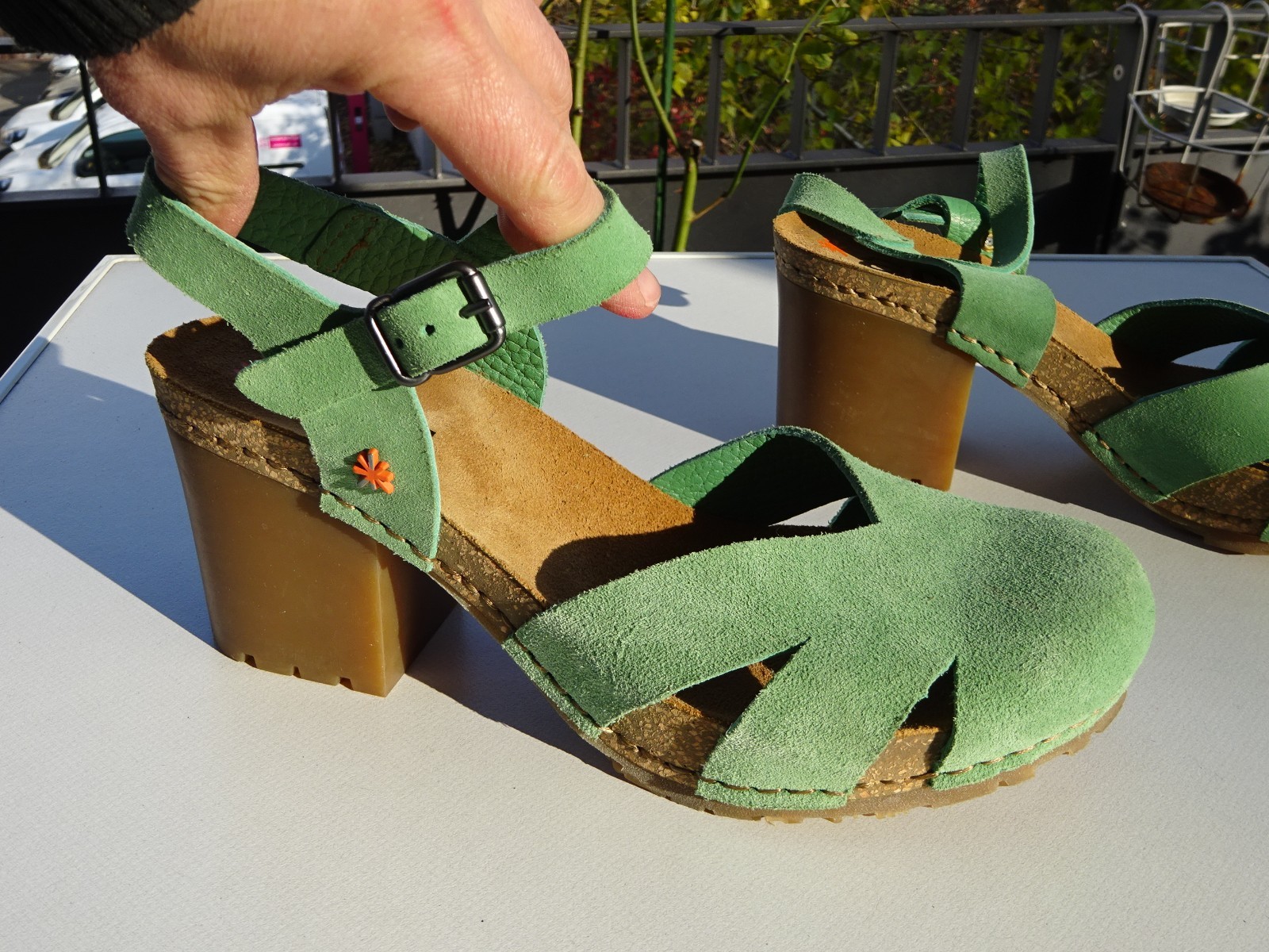 The Art Company 1691 Soho women’s platform sandals suede green size 40 Spain new