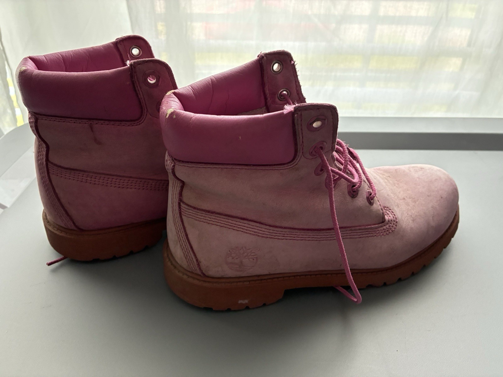 Fair Condition Pink Women’s Timberland Boot Company Work Boots Size 8