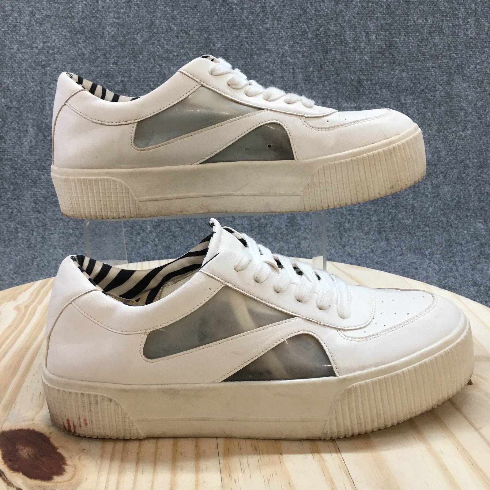 Mix No. 6 Shoes Womens 10 Emmalyn Platform Sneakers White Faux Leather Casual
