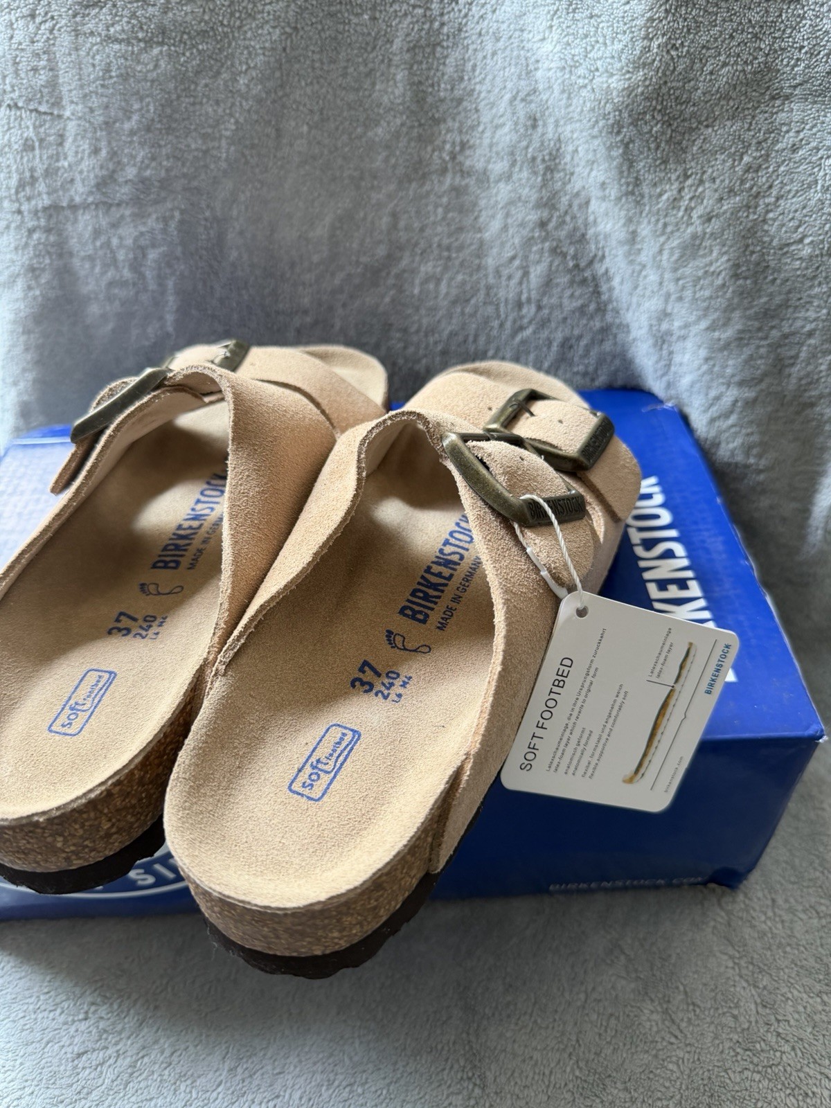 Birkenstock Arizona BS Taupe Soft Footbed Narrow EU37 US6 Sandals