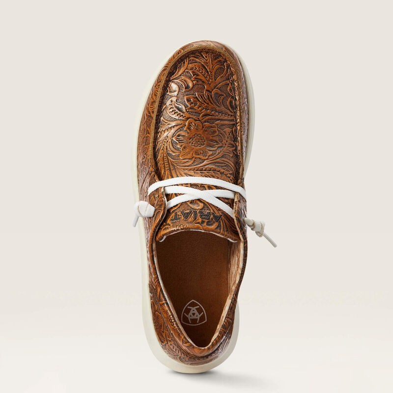 Ariat® (Women’s 9.5 B) Hilo™ Casual Shoe in Brown Floral Embossed