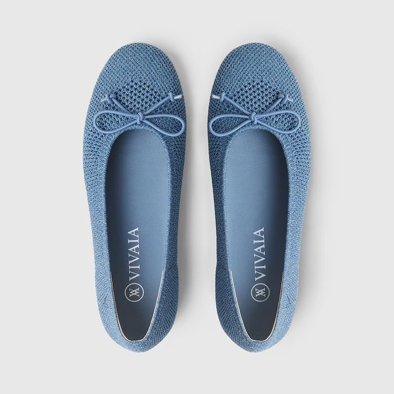 Vivaia Odette Old Money Bendable Perforated Round Toe Loafers Denim Blue 7-7.5