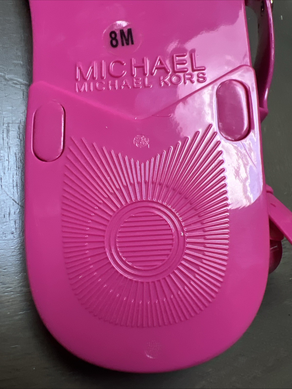 NEW MICHAEL KORS JET SET MK JELLY PVC POOL PINK THONG SIZE 8 M, 38 M