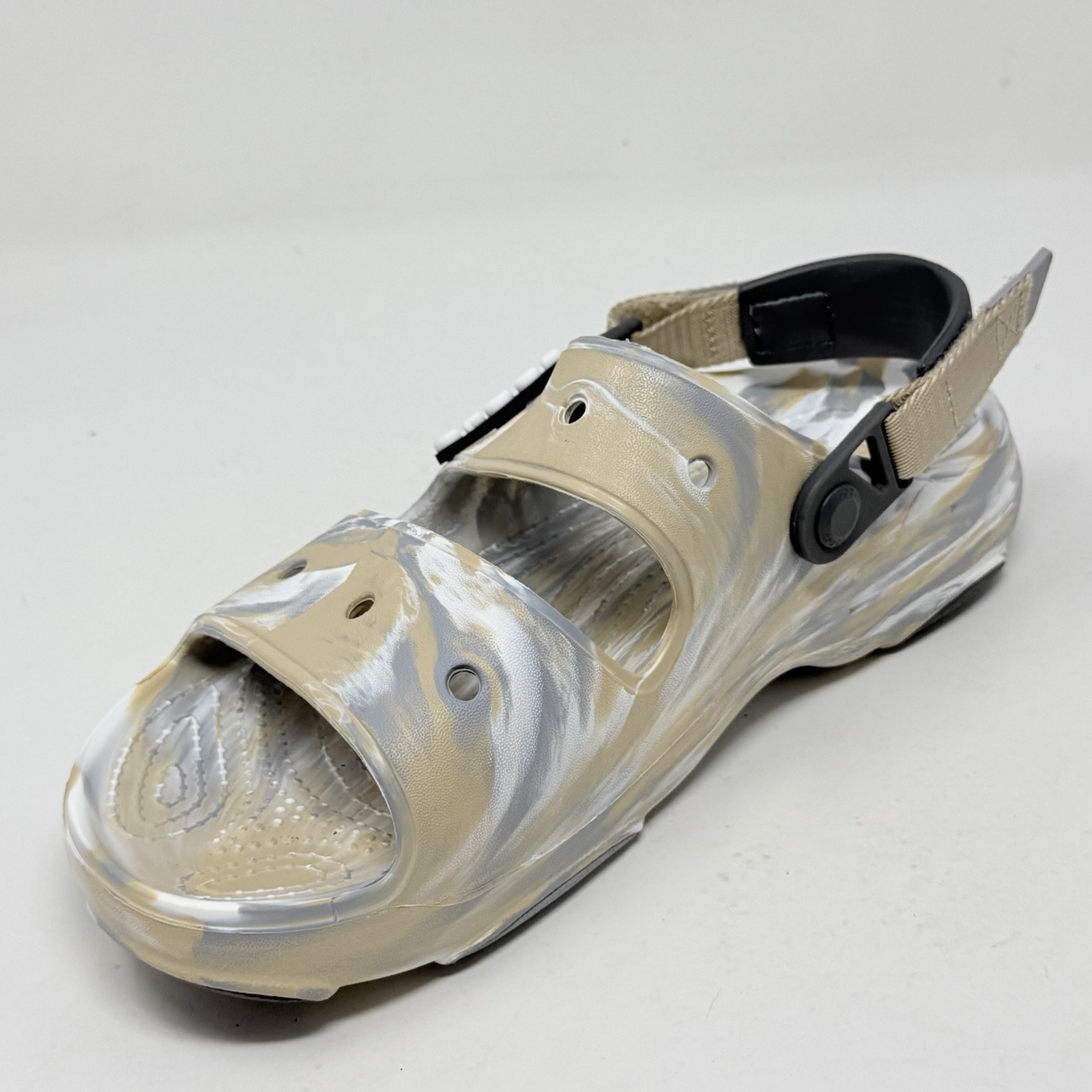 Crocs Classic All Terrain Sandals Womens 10 Brown Gray Marbled Ankle Strap