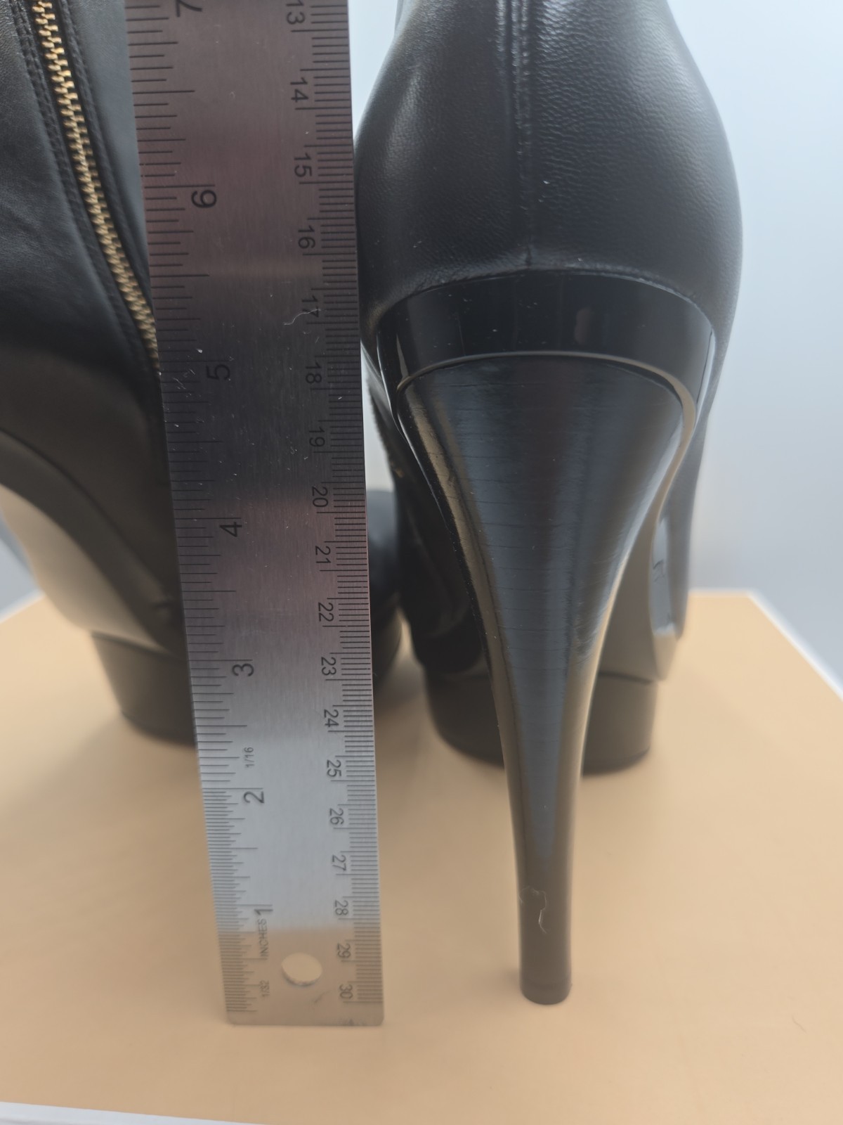 Michael Kors Black Aria Gold Stud Bootie Size 11M Stiletto 👠 Heel