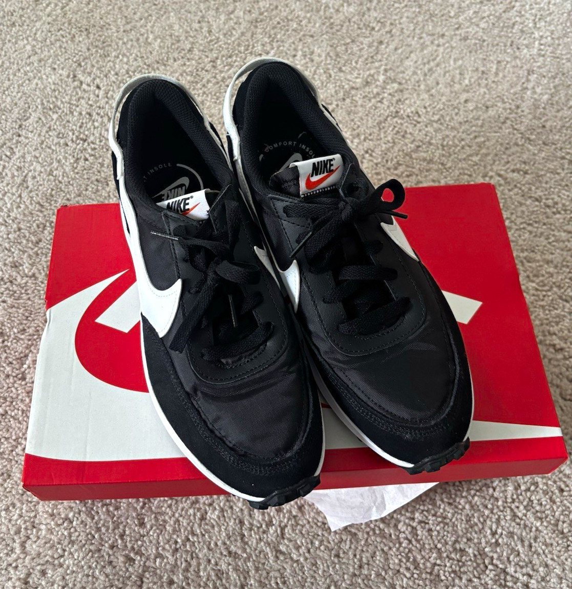 Nike Waffle Debut Men’s Black/White Low Top Sneakers DH9523-002