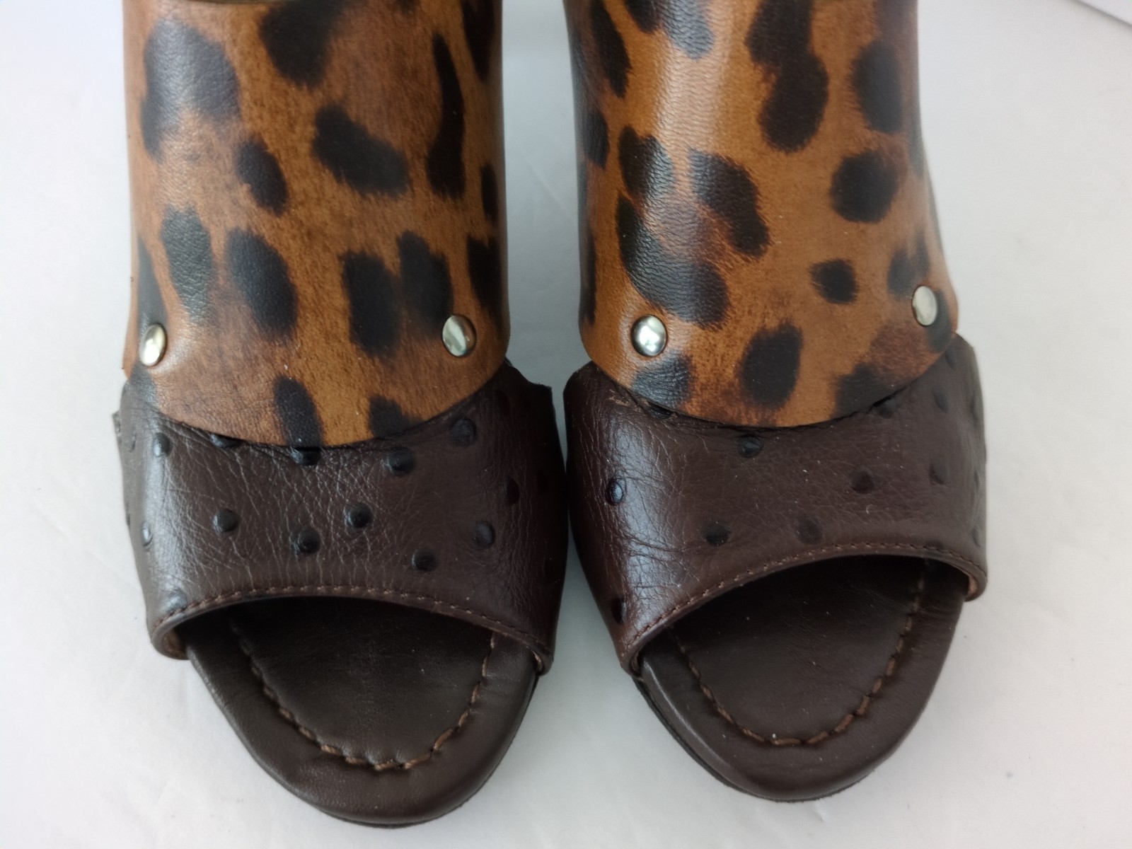 Anyi Lu Athena Expresso/ Brown Leopard/ Peep Toe/ Size 36 US 6 (KS8)