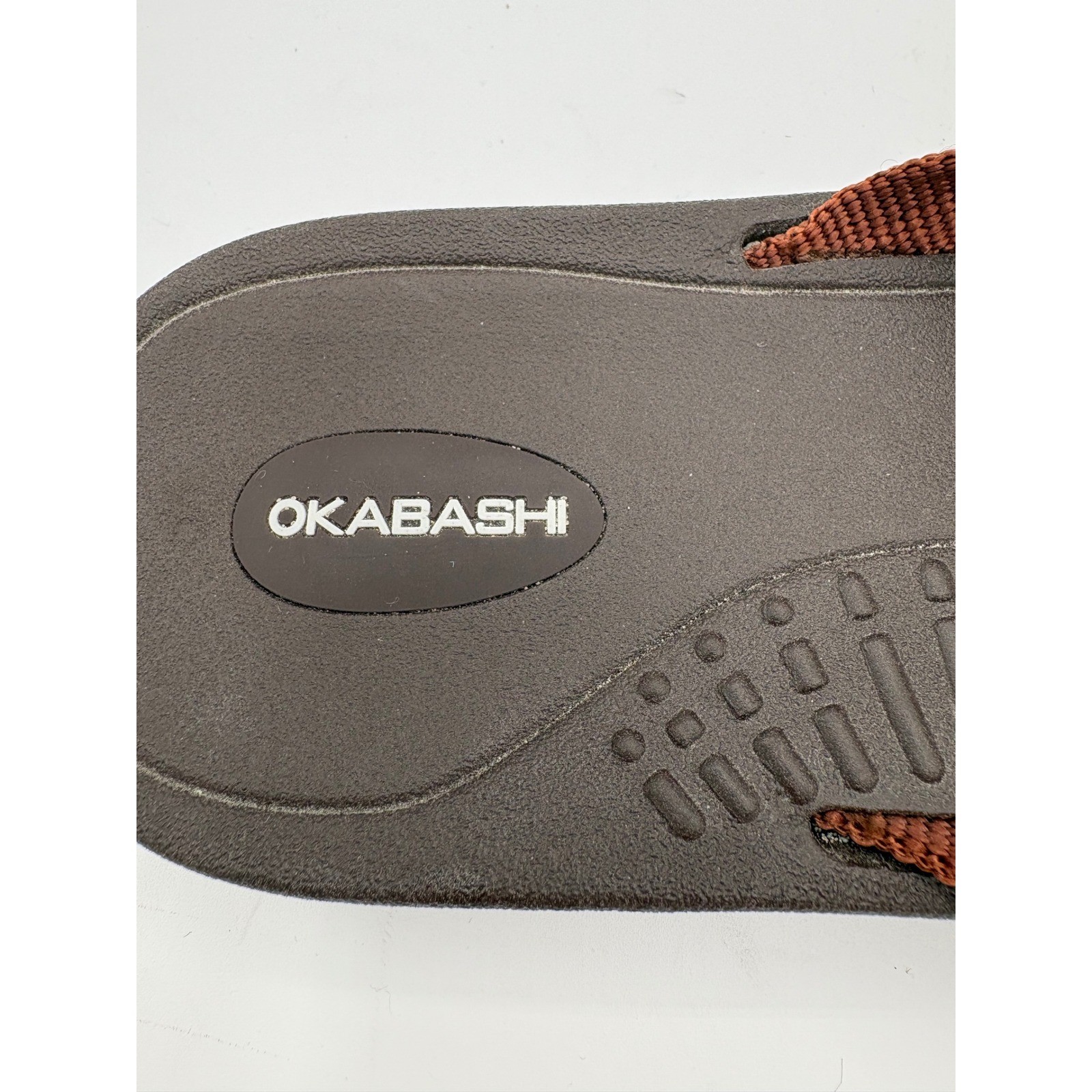 Okabashi Womens Brown Giraffe Animal Print Flip Flop Sandals Size L 9-10 USA
