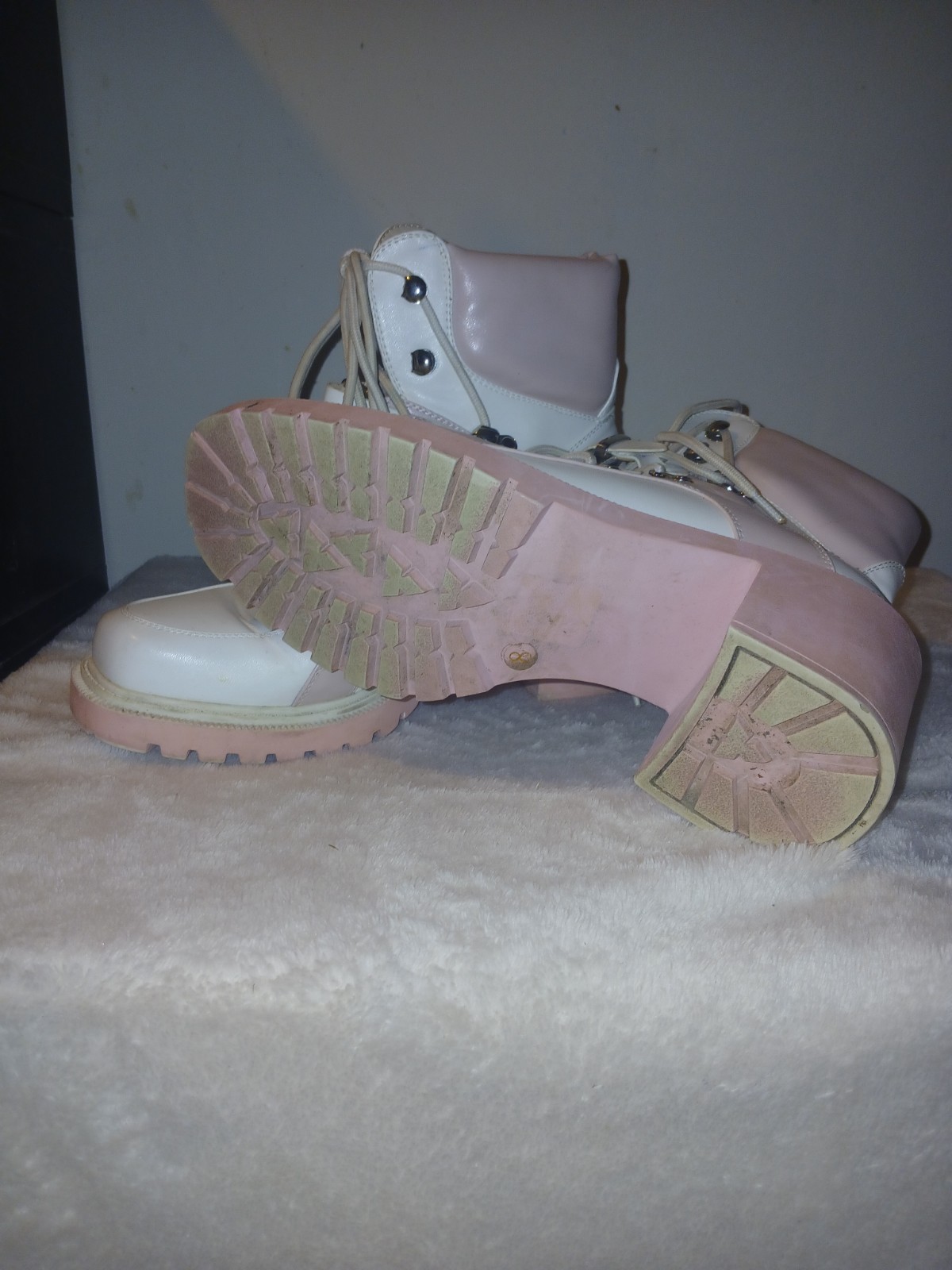 Azalea Wang for Dolls Kill Pink and White Boots Ladies Size 8