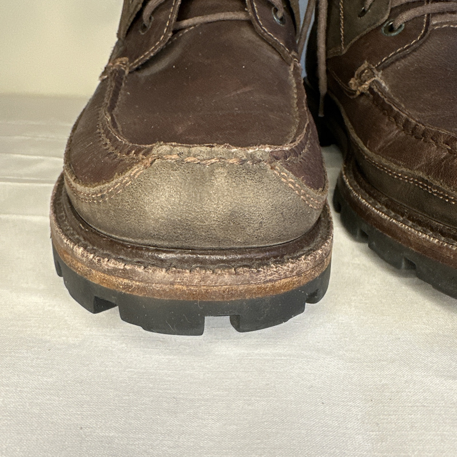 Cole Haan Women’s 8.5 M Brown Leather Hiking Chukka Boots Moc Toe Lace Gorpcore