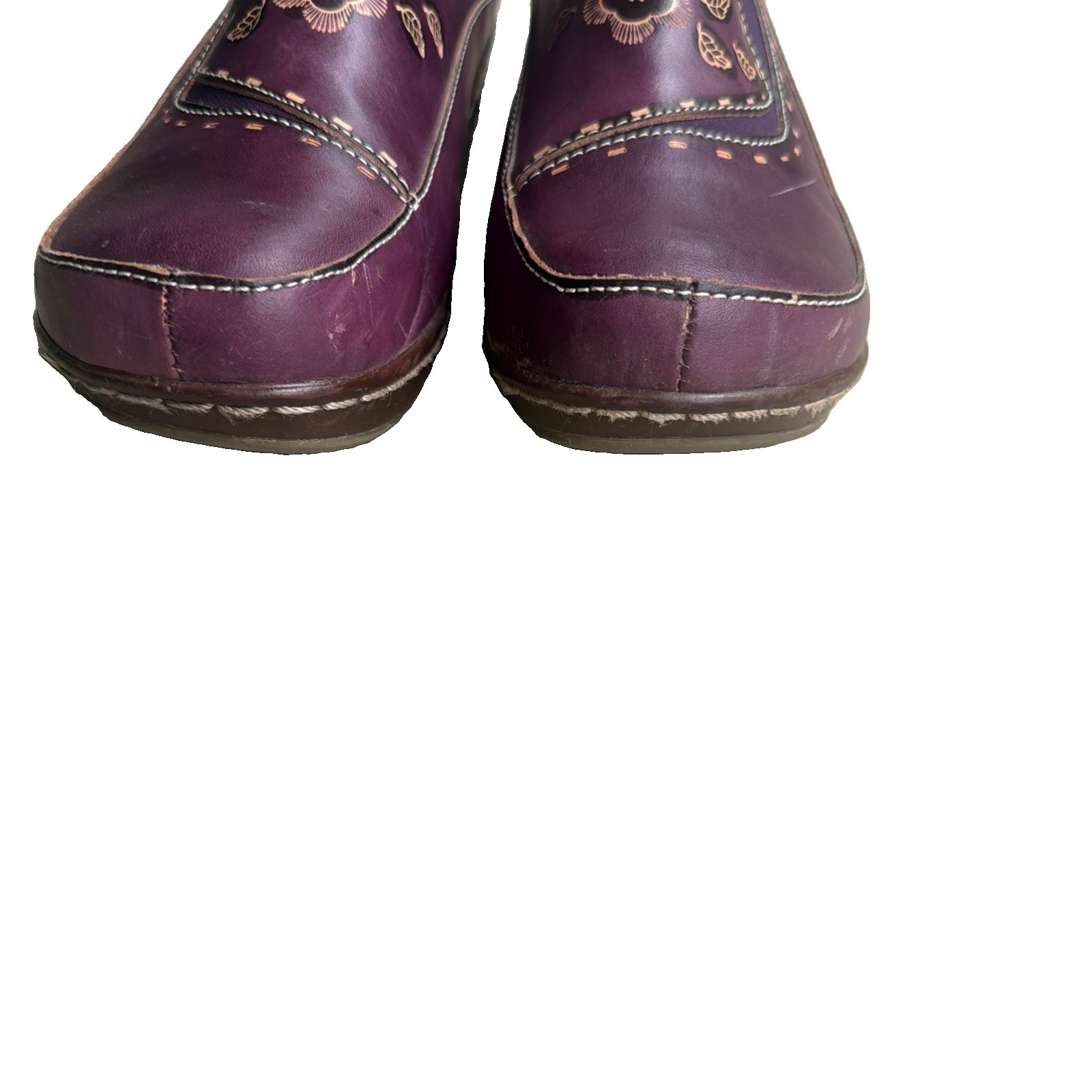 Spring Step L’Artiste Burbank Purple Leather Clogs Women’s EU 38 US 8