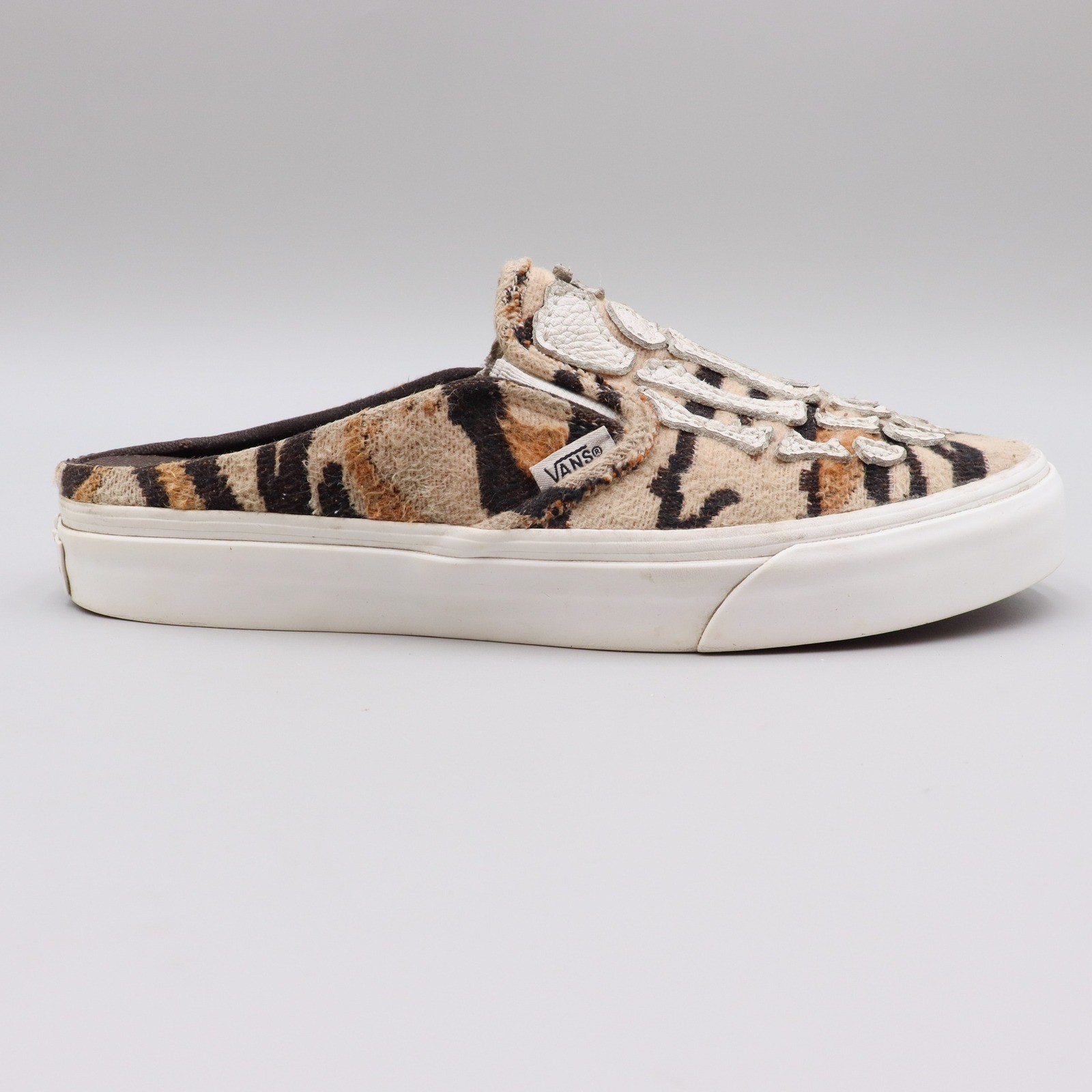 Vans Classic Slip-On Mule Hazy Bones Tiger Animal Print Womens 8 Mens 6.5