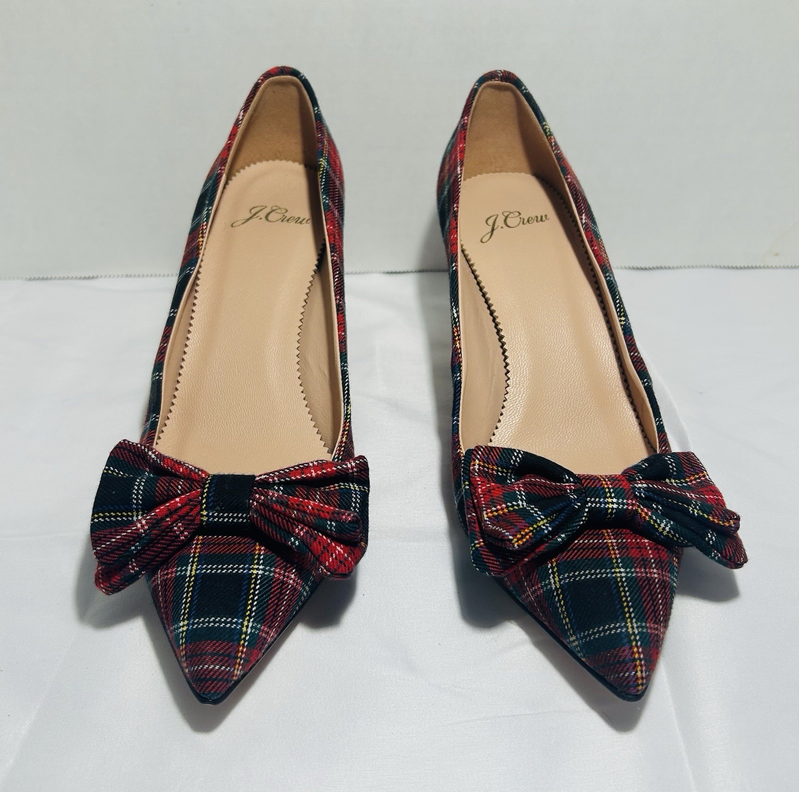 J Crew Colette Stewart Tartan Red Plaid Pumps, 6.5, NEW w/o Box