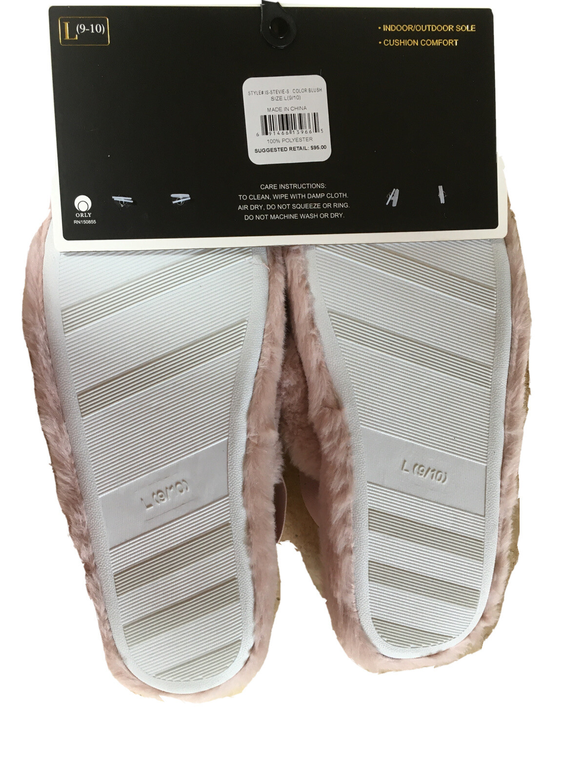 Charles Albert Faux Fur Criss-Cross Slippers with Back Strap; 7-8(M) 9-10(L) $95