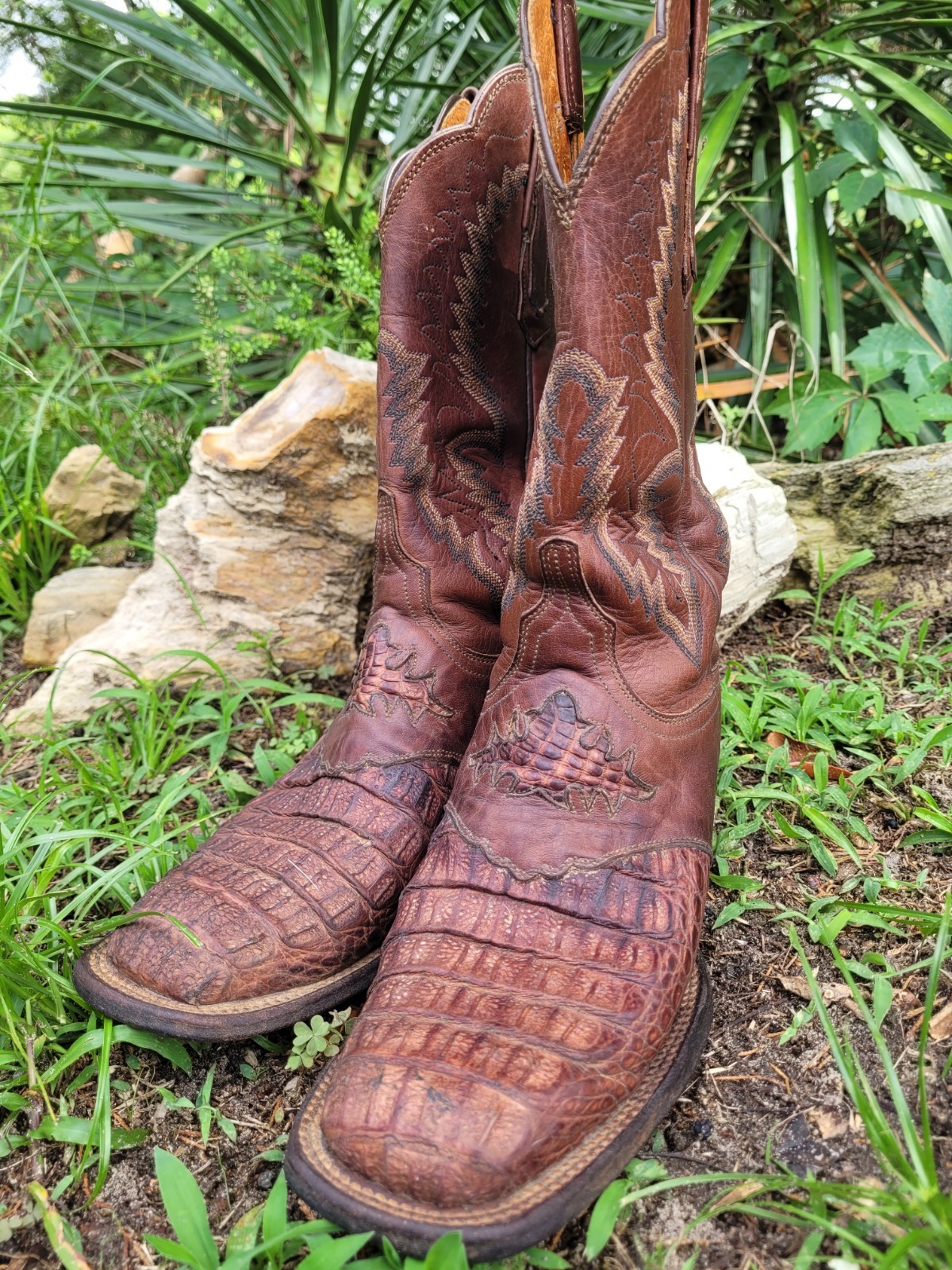 Lucchese Classics Caiman Boots 7.5 B Women’s Square Toe Handmade USA