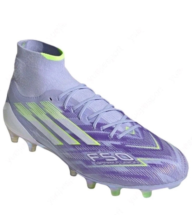 Adidas F50 Sparkfusion Elite Mid FG AG Soccer Cleats Purple Neon Size 11.5