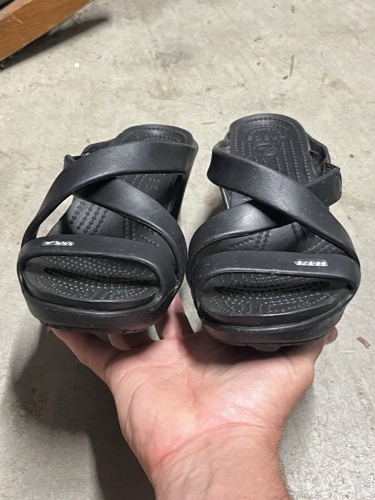 Crocs Cyprus IV Black / Black block heels sandals 10 / 41.5