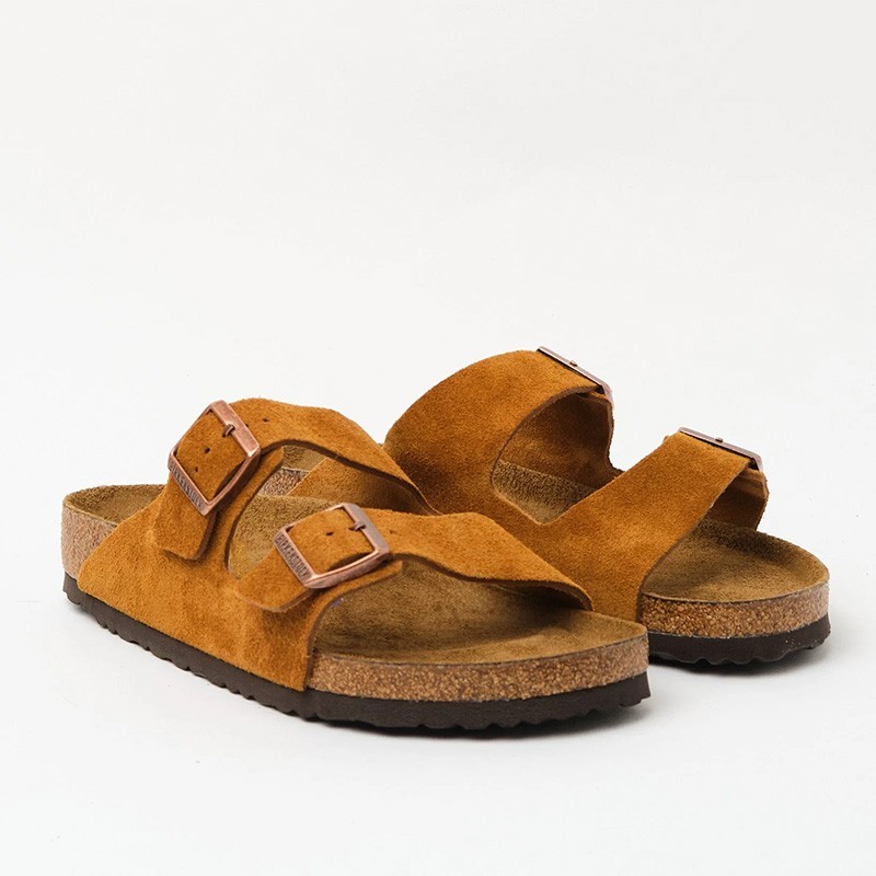 Birkenstock Arizona Suede Leather Mink Men’s and Women’s Sandals Soft Footbed