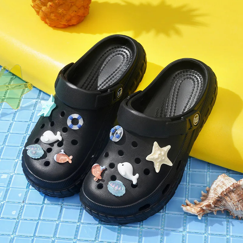 Unisex Thick Bottom Anti-slip Summer Outdoor Sandals Slippers Beach Shoes Breath
