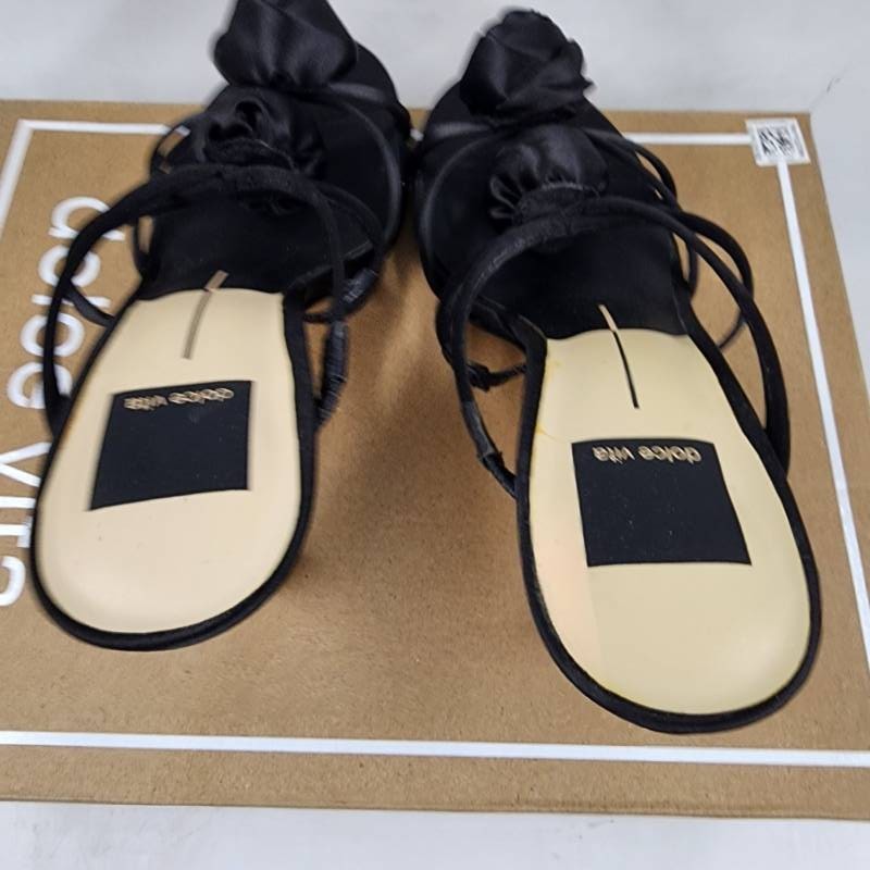 Dolce Vita Linzy Florette Two-Piece Dress Sandals Women’s US 6 Onyx Satin