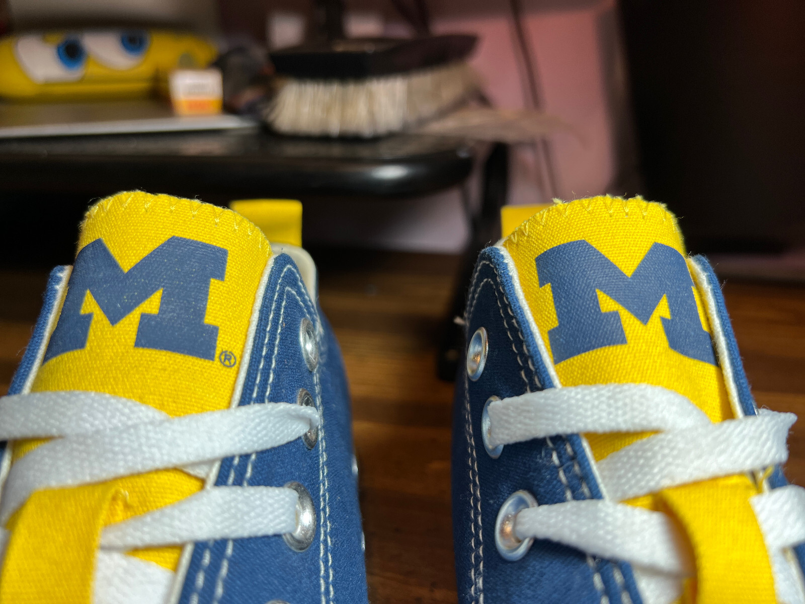 SKICKS University of Michigan Low Canvas Skate Sneakers Maize & Blue Women Sz 8M