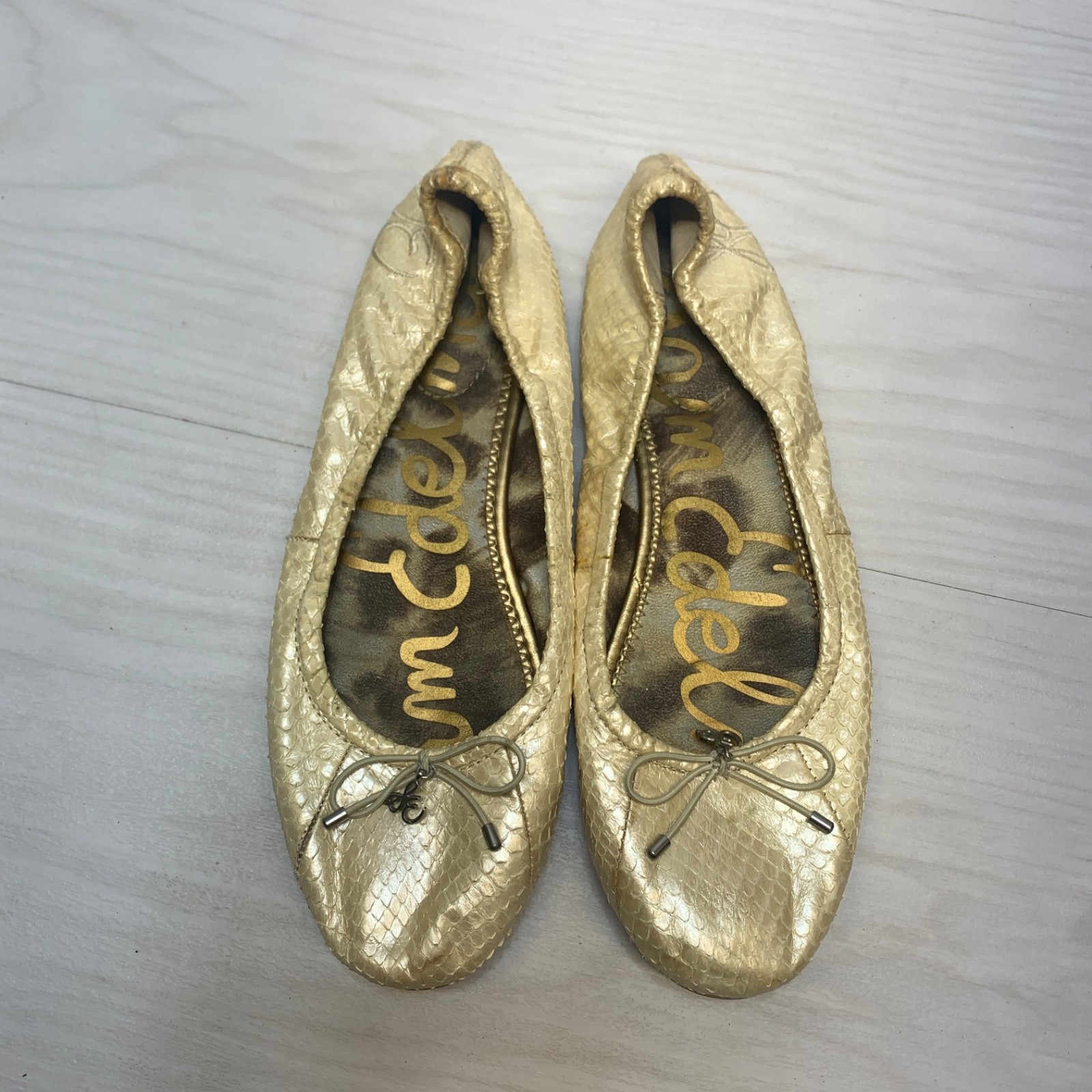 Sam Edelman Felicia Snake Embossed Comfy Ballet Flats Womens Size 8M