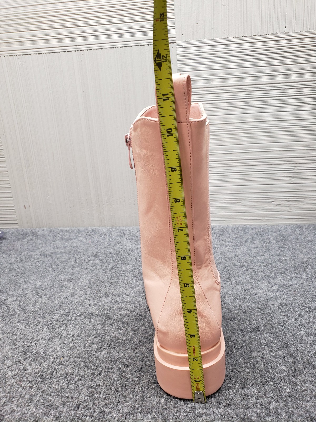 Fashion Nova Women Do A Little Better Boots 8.5 Pink Lug Sole Details Side Zip