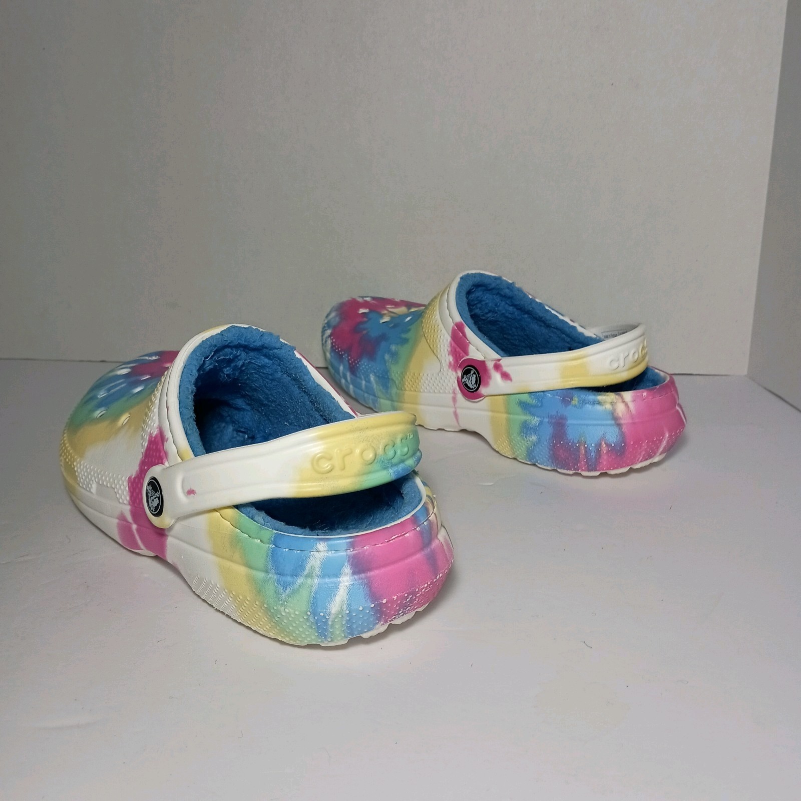 Crocs Clogs Unisex Baya Fuzzy Lined TieDye Pastel Swirl Spacecore Women 8/Men 6