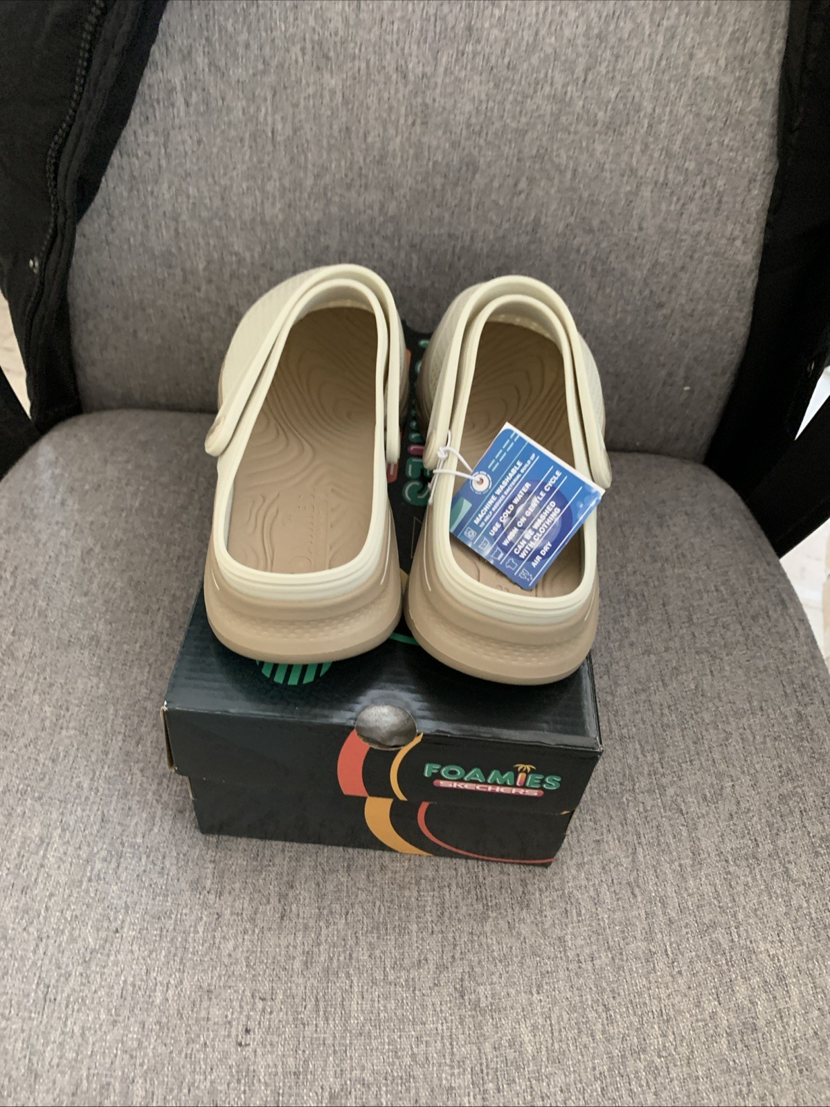 Pick Size – Skechers 111482 Women’s Taupe Foamies Arch Fit Slip On Clogs