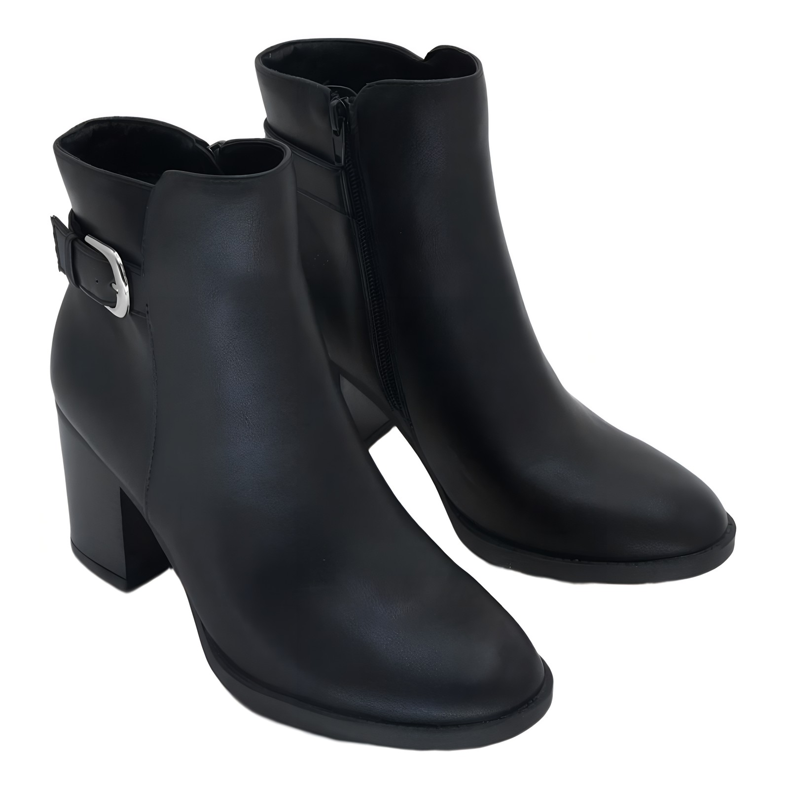 Style Co Harlemm Buckle Ankle Booties 2.5in Block Heel Black Size 7.5M