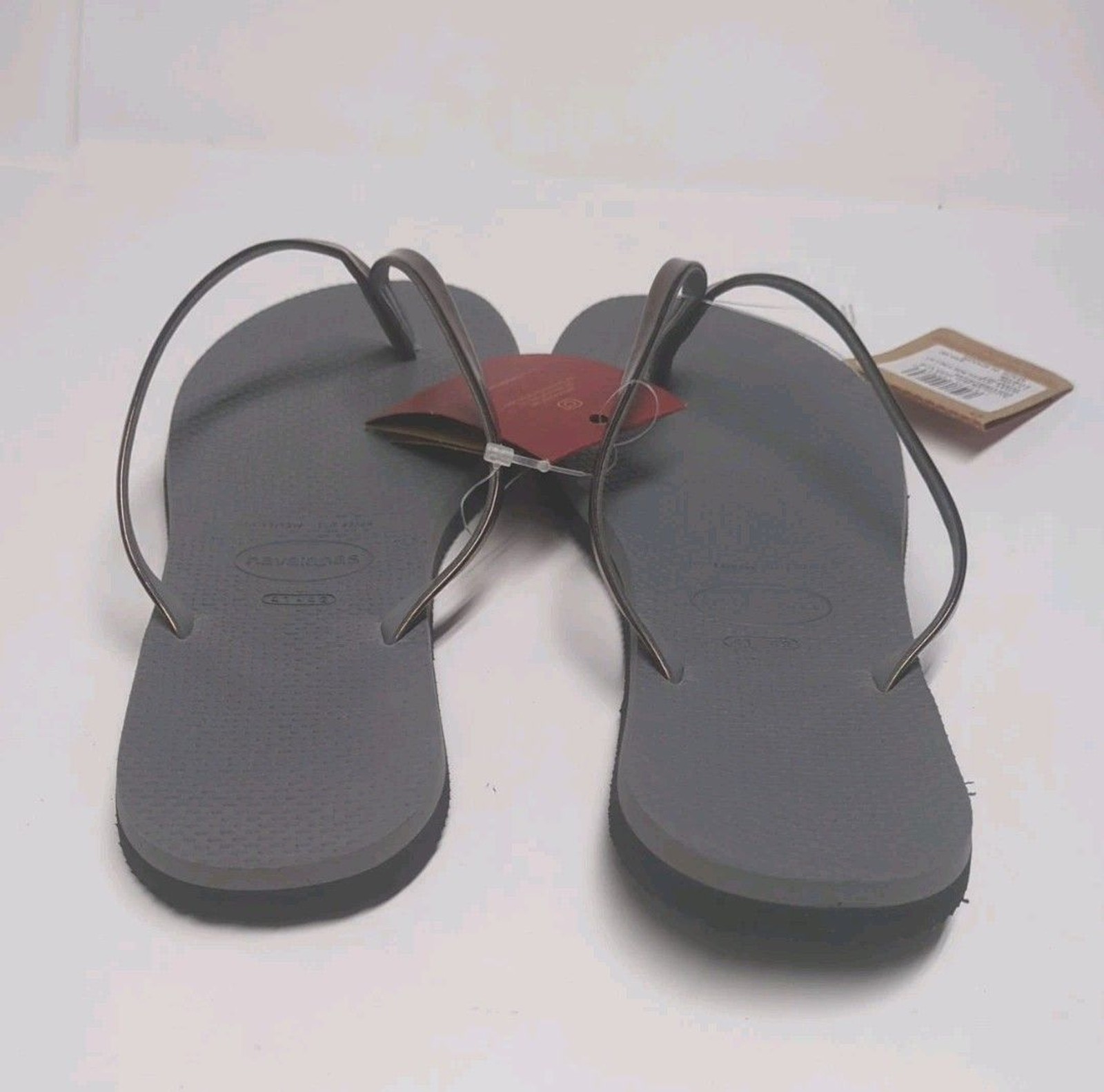 NEW Havaianas Flip Flops Sandals 41-42 Gray Steel Metallic Graphite Women 11 $42