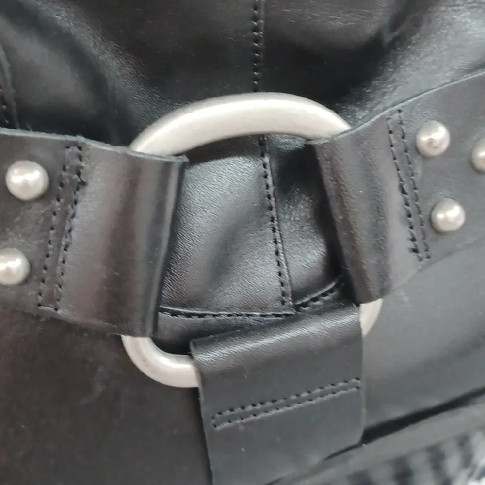 Arezzo Women’s Black Leather Ankle Moto Boots Black Size 6- NWOB