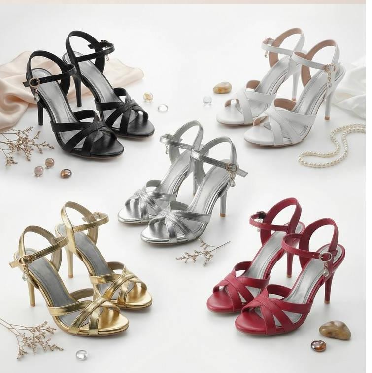 Womens Peep Toe High Heels Sandals Faux Leather Casual Party Dress Summer Shoes