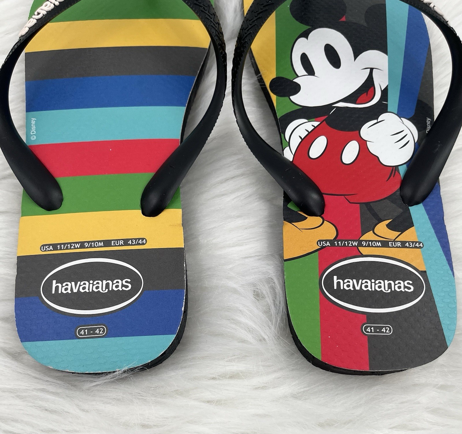Havaianas Disney Mickey Mouse Flip Flops Unisex Womens 11/12 Mens 9/10 Sandals